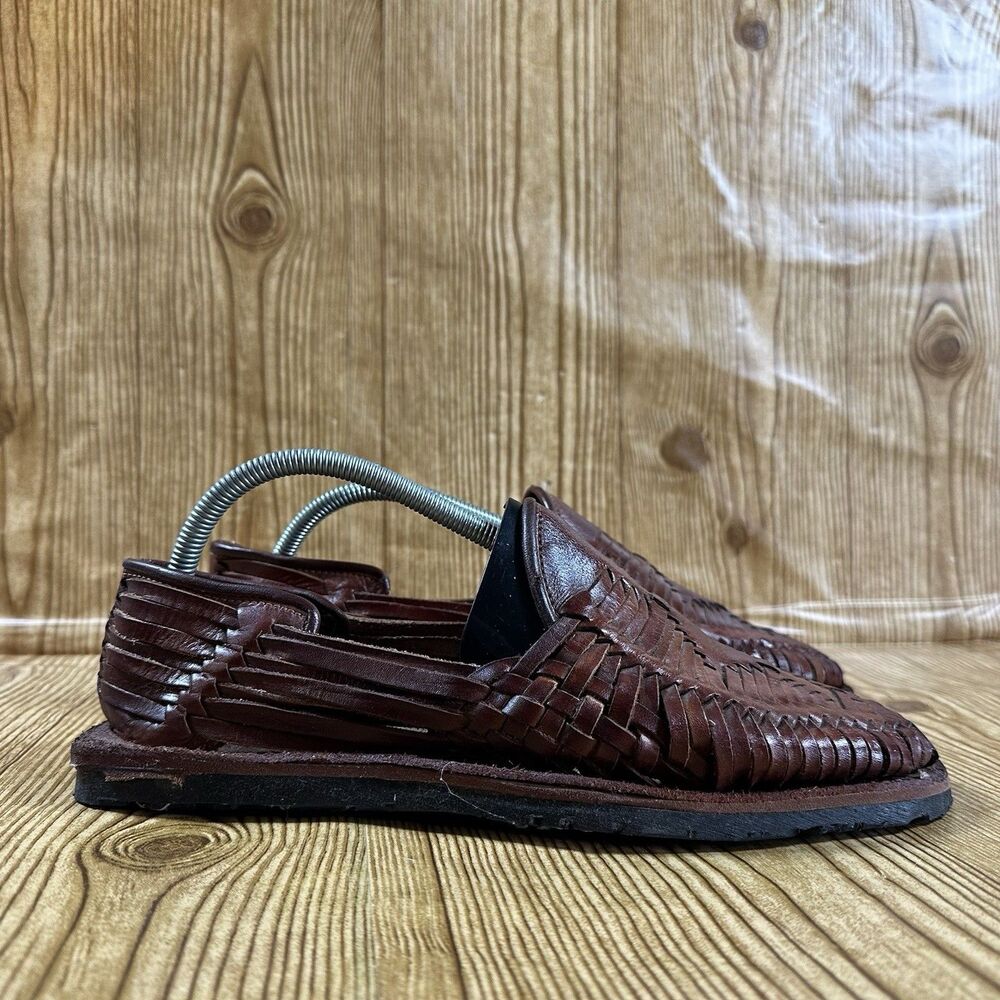 Authentic Leather Huaraches Mexican Made Closed Toe Slip On Brown Mens 10 Preppy